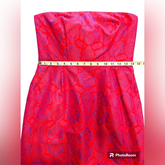 J. Crew Pink Ella Medallion Paisley Strapless dress - Picture 9 of 10